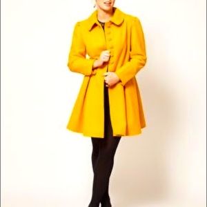 ASOS Curve Yellow Swing Coat